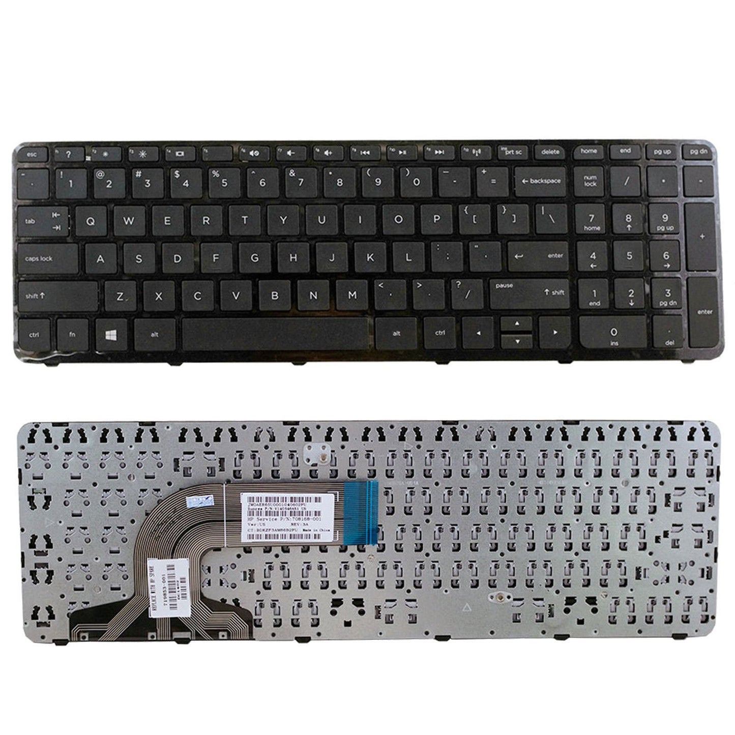 New Laptop Keyboard with Frame Replacement for HP Pavilion touchsmart 15-d069wm 15-d035dx 15-d017cl 15-d045nr, US Layout Black Color