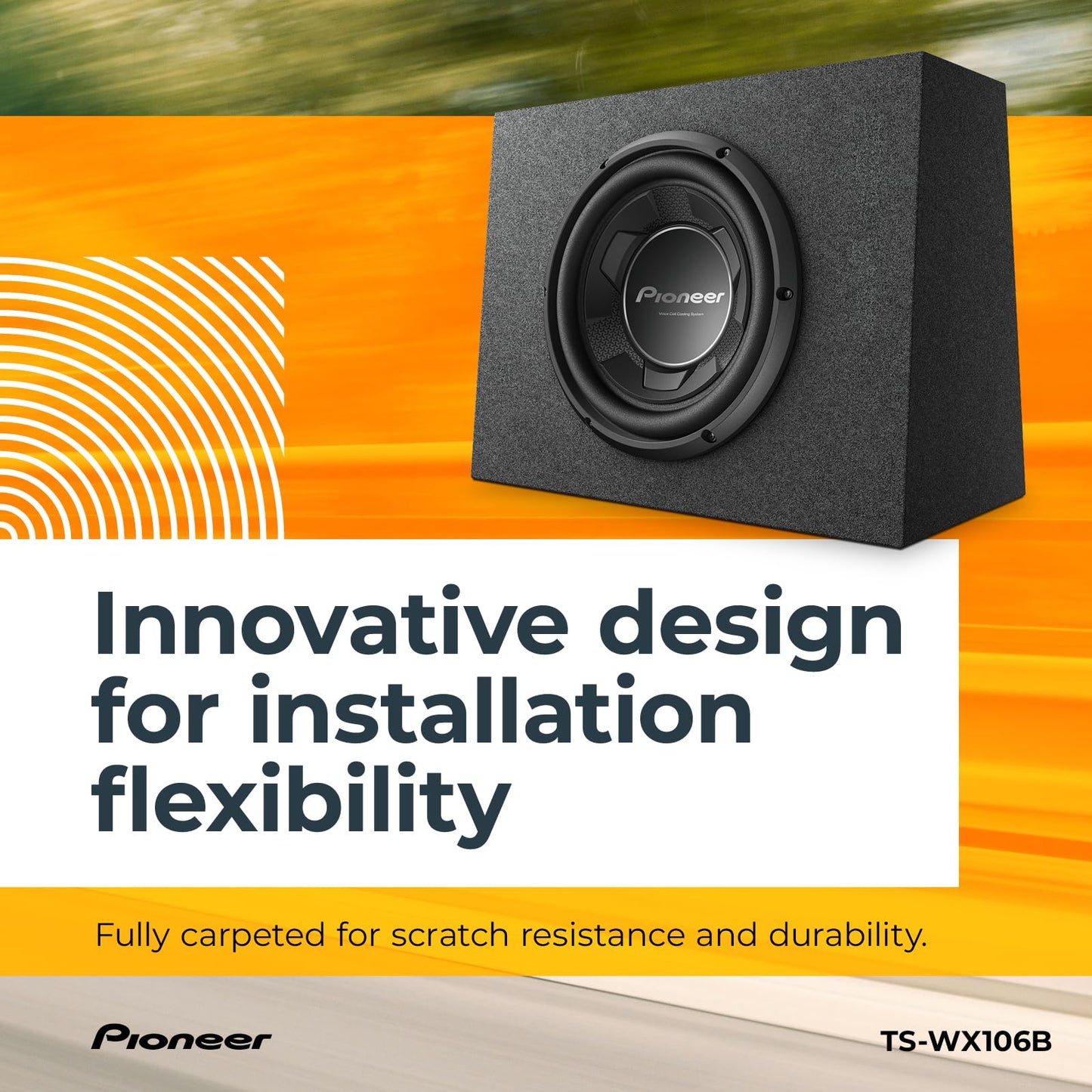Pioneer TS-WX106B 10” Speakers - 1100W Max, Pre-Loaded, Easy Installation, Enclosure Included