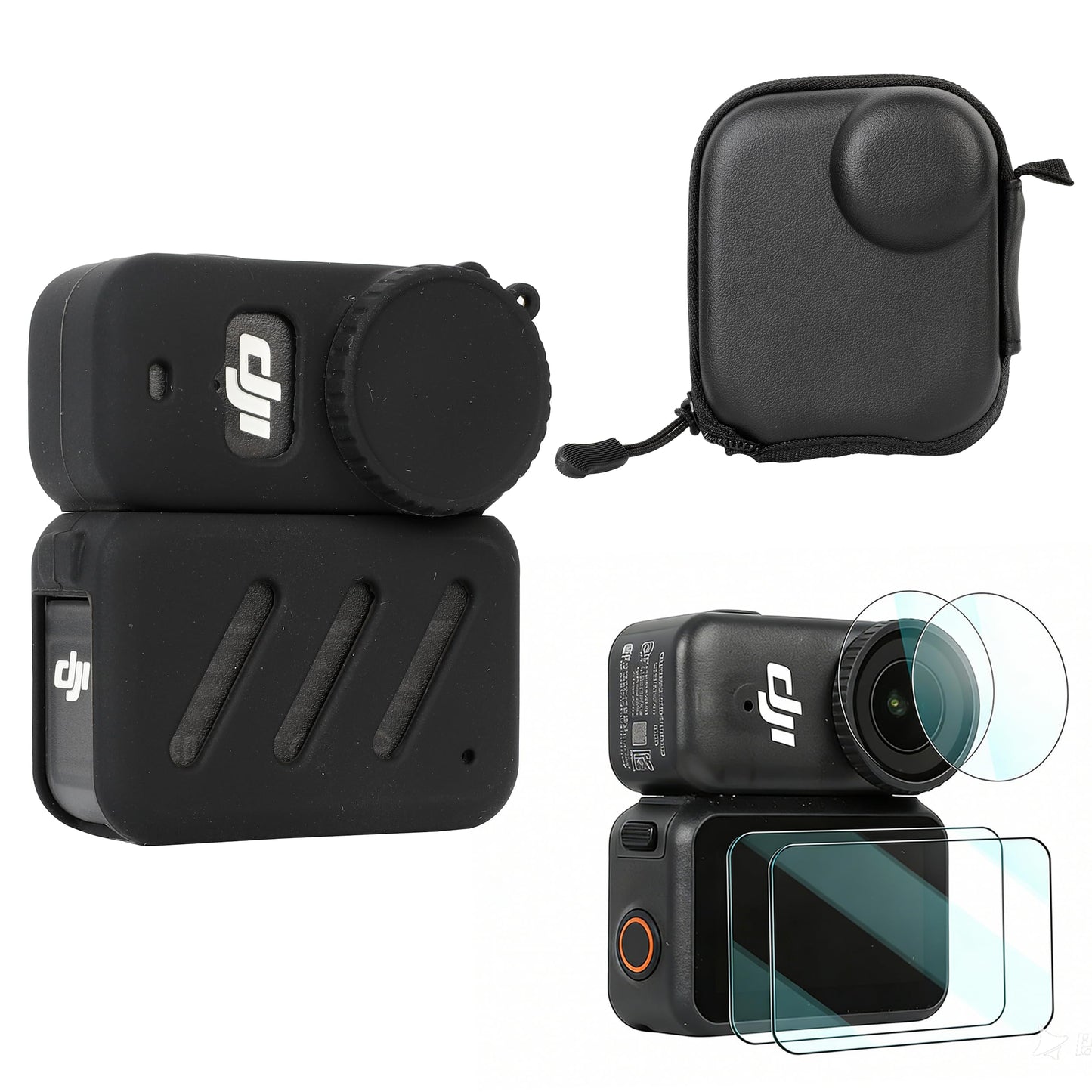 PellKing Ultimate Protection Kit for DJI Osmo Nano Camera - [3-in-1] Tempered Glass Screen/Lens Protector, Full Body Silicone Cover Case & Portable