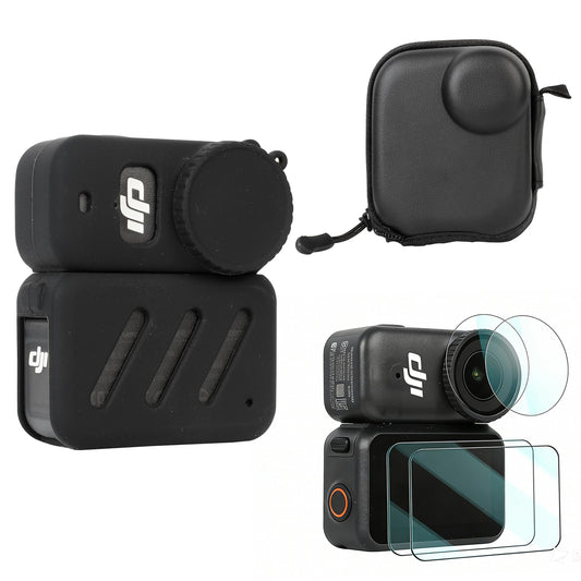 PellKing Ultimate Protection Kit for DJI Osmo Nano Camera - [3-in-1] Tempered Glass Screen/Lens Protector, Full Body Silicone Cover Case & Portable