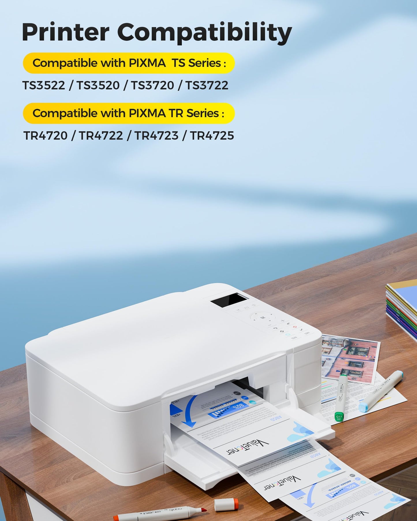 PG-275 XL/CL-276 XL (3-Pack) Compatible with Canon 275 and 276 Ink Cartridges 275XL 276XL for Printer Pixma TR4720 TS3720 TS3522 TR4722 TS3722 TS3520
