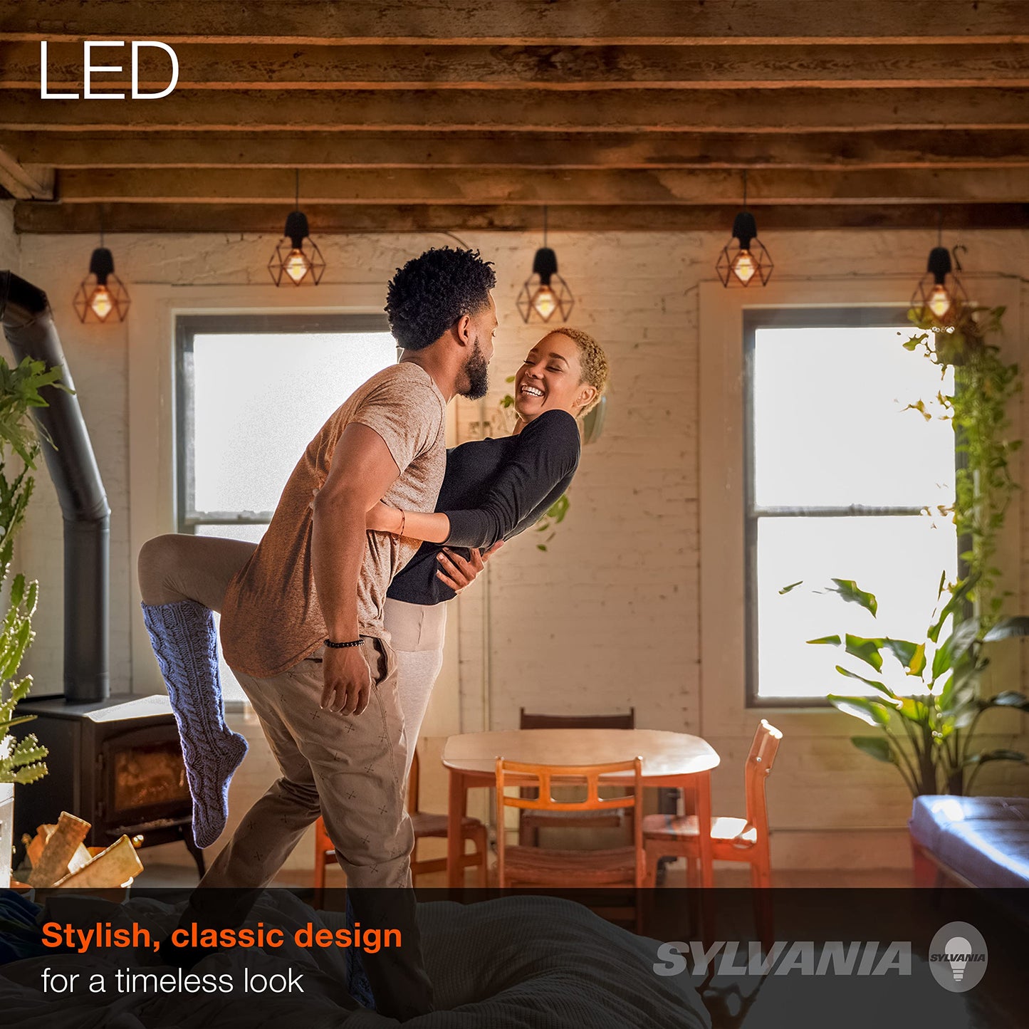 Sylvania A19 LED Vintage Light Bulb, 40W Equivalent Efficient 4.5W, 13 Year, 380 Lumens, Dimmable, Amber Glow - 1 Pack (75347)