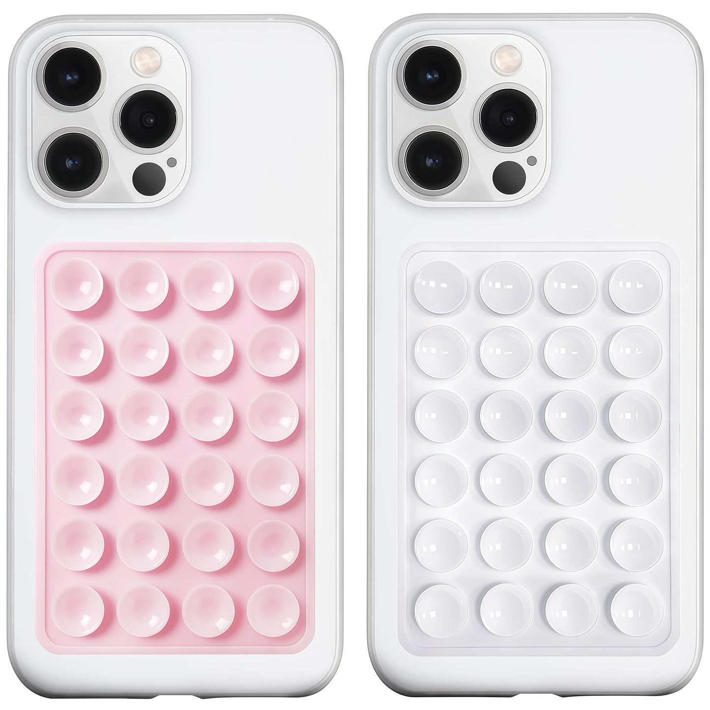 LvShuLiangPin Anteel 2 Pack Silicone Suction Phone Case Mount, Silicon Adhesive Phone Grip for Smartphones, Hands-Free Mirror Shower Phone Holder
