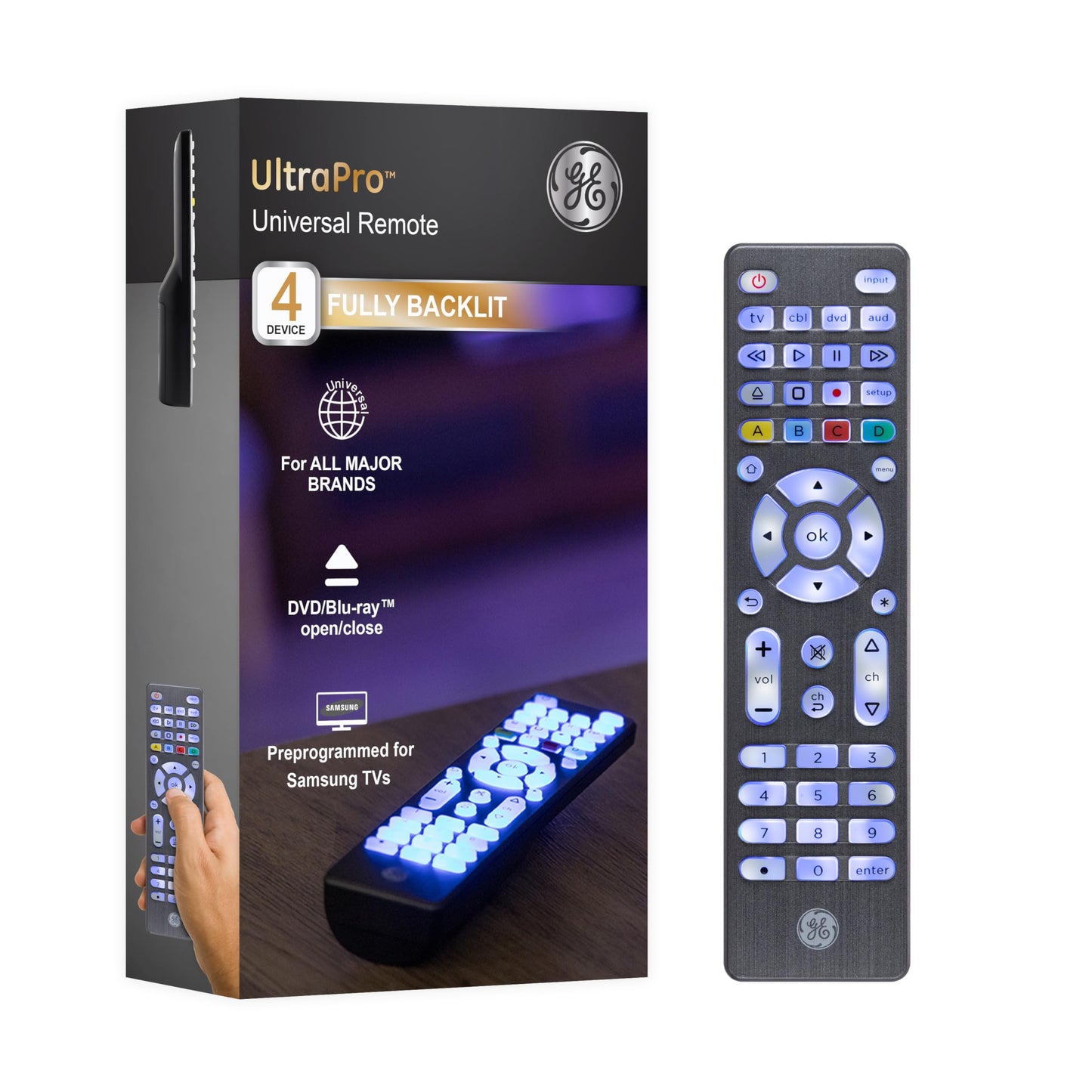 GE Backlit Buttons Universal Remote Control, Samsung TV Remote Control Replacement, Samsung Remote Control for Smart TV, Roku Remote Replacement