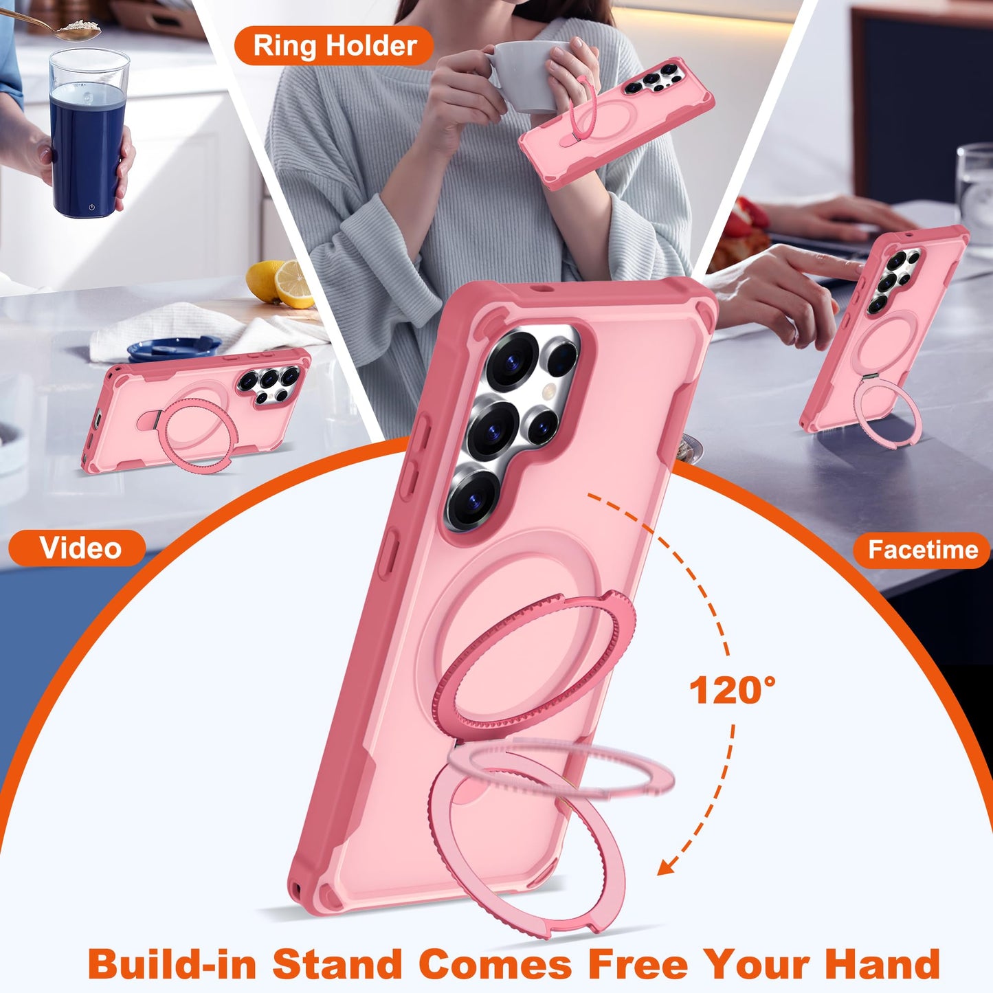 PeakFuel Designed for Samsung Galaxy S25 Ultra Case 6.9'' with Magnetic Ring Stand [Military Drop Protection][Compatible with MagSafe] Shockproof S25