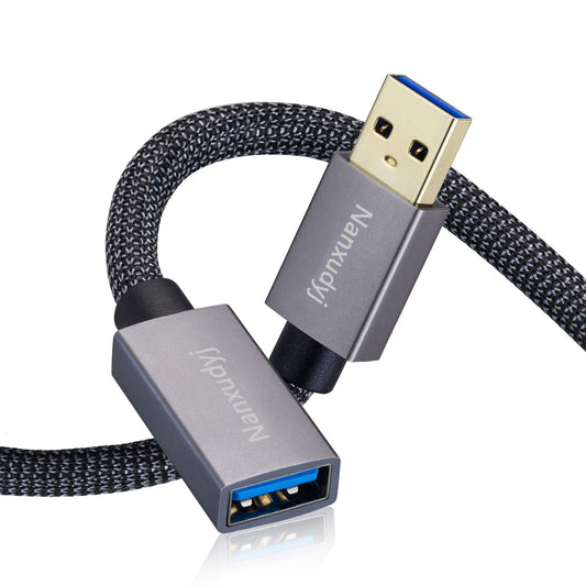 Nanxudyj USB 3.0 Extension Cable 2ft/0.6m,USB Extender Cable Type A Male to Female Data Transfer Cord 5Gbps for PlayStation,Oculus VR,USB Flash