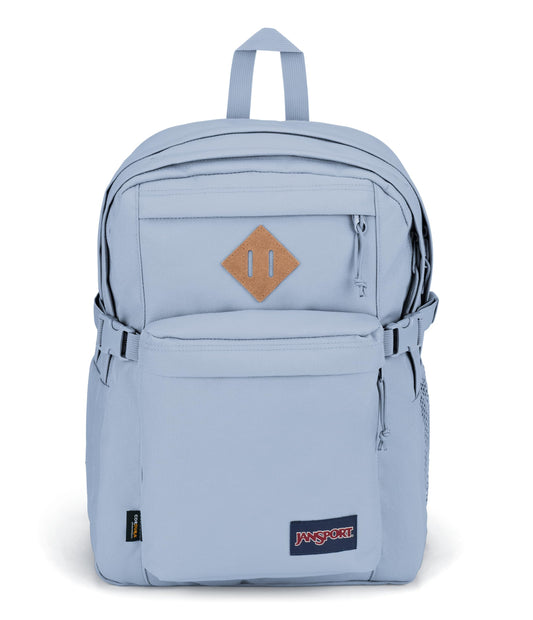 JanSport Main Campus FX Backpack - Travel or Work Bag w 15-Inch Laptop Pack with Leather Trim, Blue Dusk