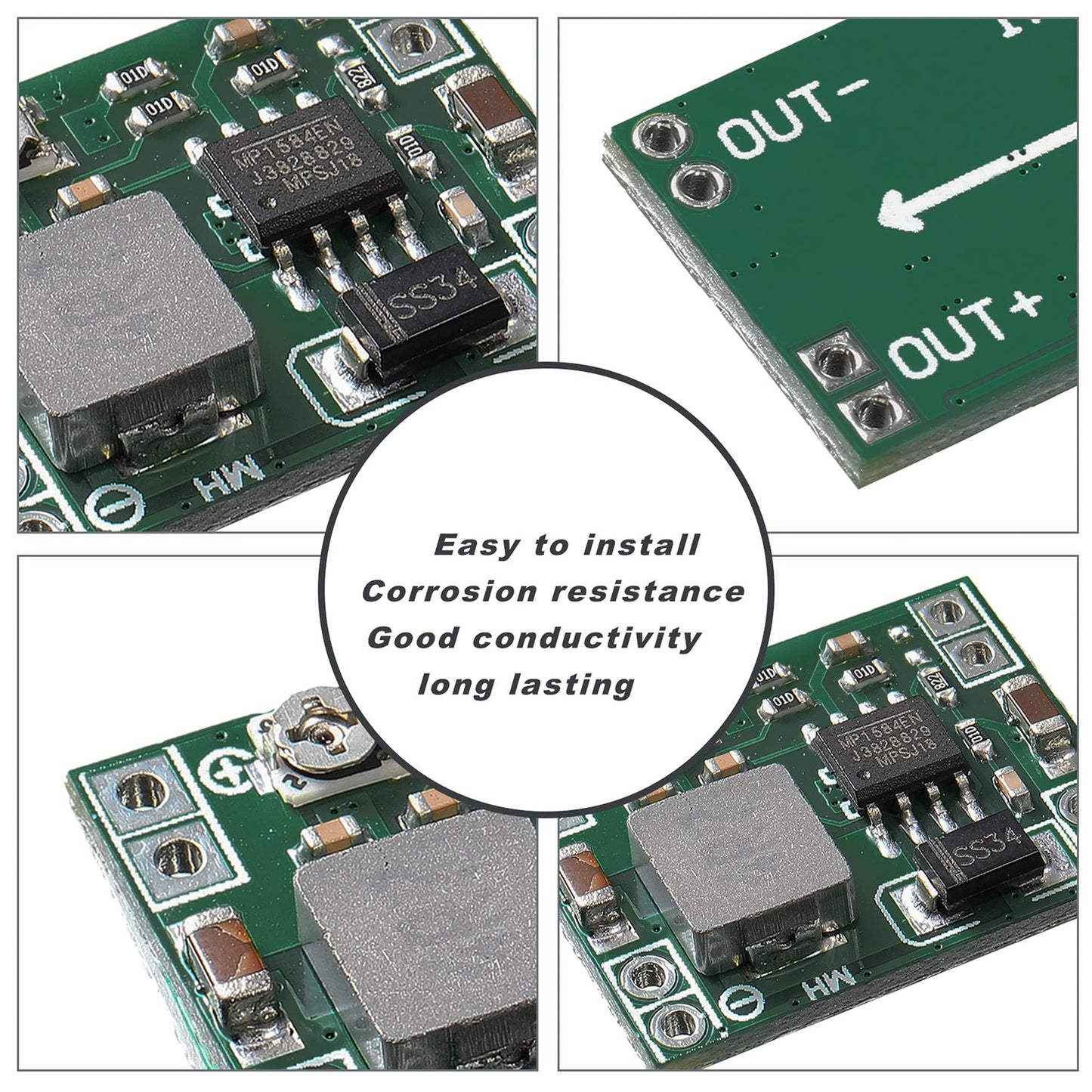 EBOOT Mini MP1584EN DC-DC Buck Converter Adjustable Power Module 24V to 12V 9V 5V 3V(6 Pack)