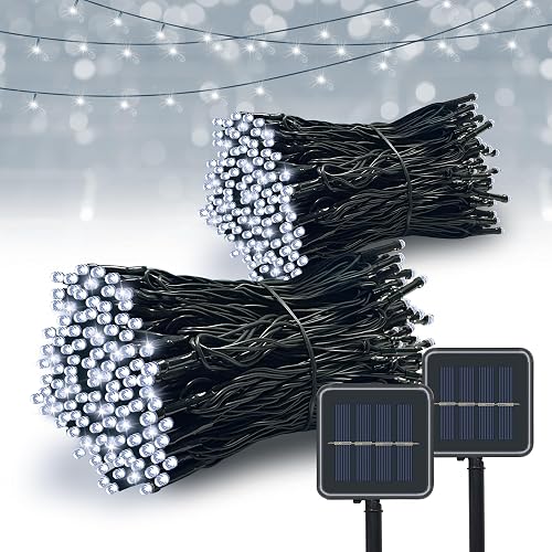 Vimorg Solar String Lights Outdoor, 2 Pack 79FT 200 LED Waterproof Solar Christmas Lights with 8 Lighting Modes for Tree Yard Garden Party Xmas