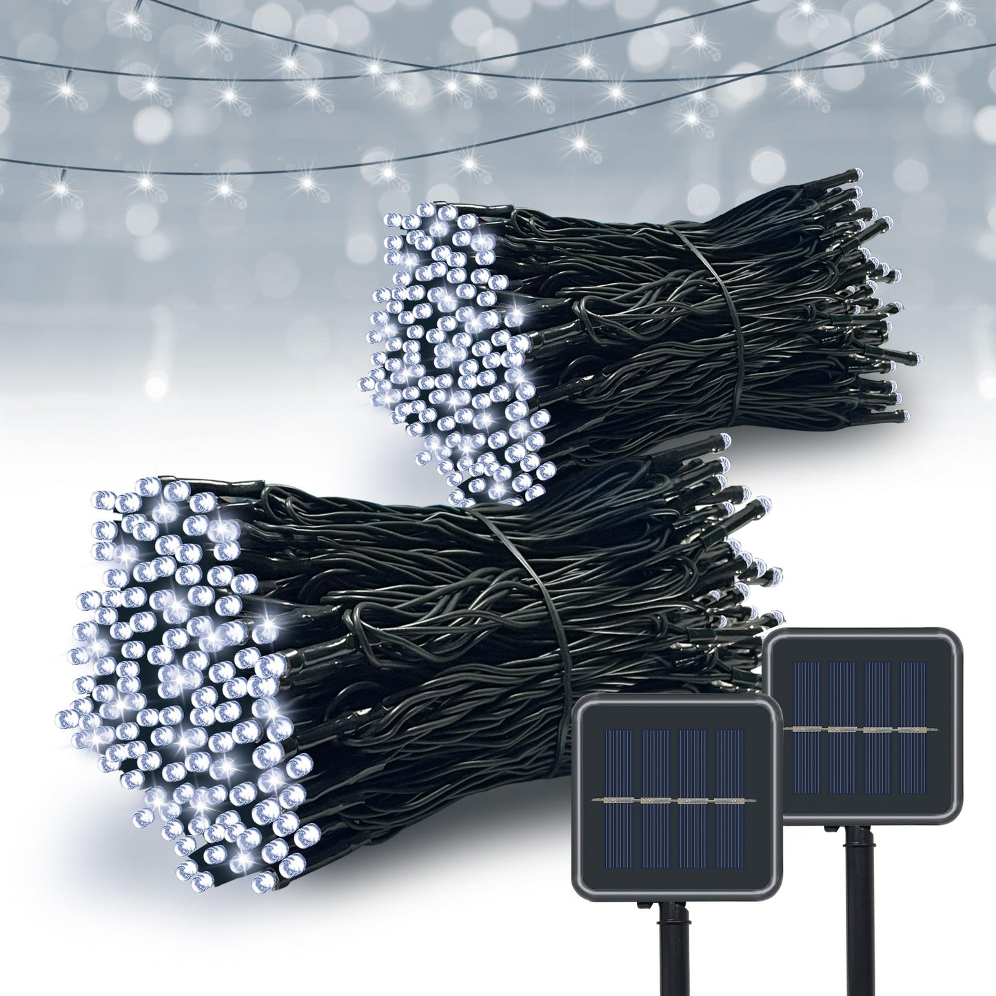 Vimorg Solar String Lights Outdoor, 2 Pack 79FT 200 LED Waterproof Solar Christmas Lights with 8 Lighting Modes for Tree Yard Garden Party Xmas
