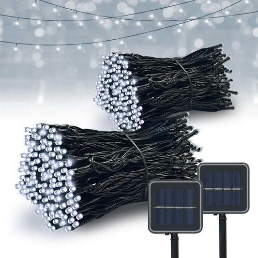 Vimorg Solar String Lights Outdoor, 2 Pack 79FT 200 LED Waterproof Solar Christmas Lights with 8 Lighting Modes for Tree Yard Garden Party Xmas