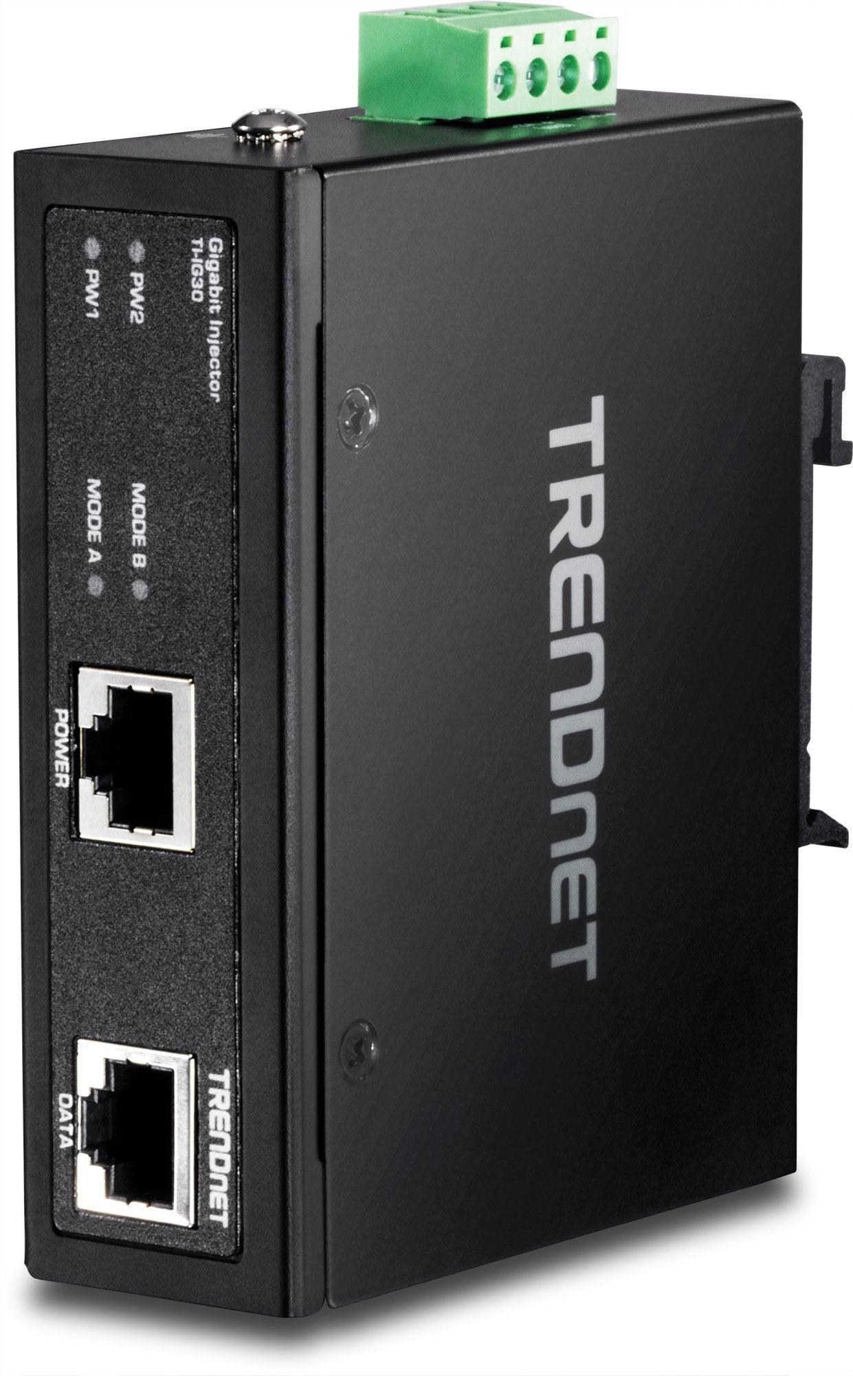 TRENDnet Hardened Industrial Gigabit PoE+ Injector, DIN-Rail, Wall Mount, IP30 Rated Housing, DIN-rail & Wall Mounts Included, TI-IG30 (Renewed)
