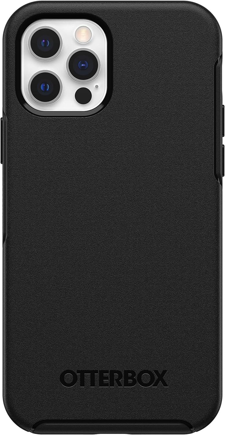 OtterBox iPhone 12 & iPhone 12 Pro Symmetry Series Case - Black, Ultra-Sleek, Wireless Charging Compatible, Raised Edges Protect Camera & Screen