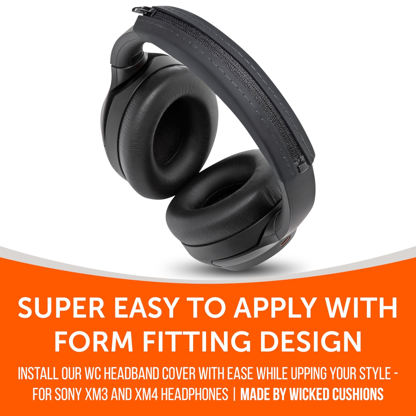 WC BandZ XM3 / XM4 - Silicone Headband Cover for Sony WH1000XM3 & WH1000XM4 Headphones by Wicked Cushions | Enhanced Comfort, Style, & Sweat