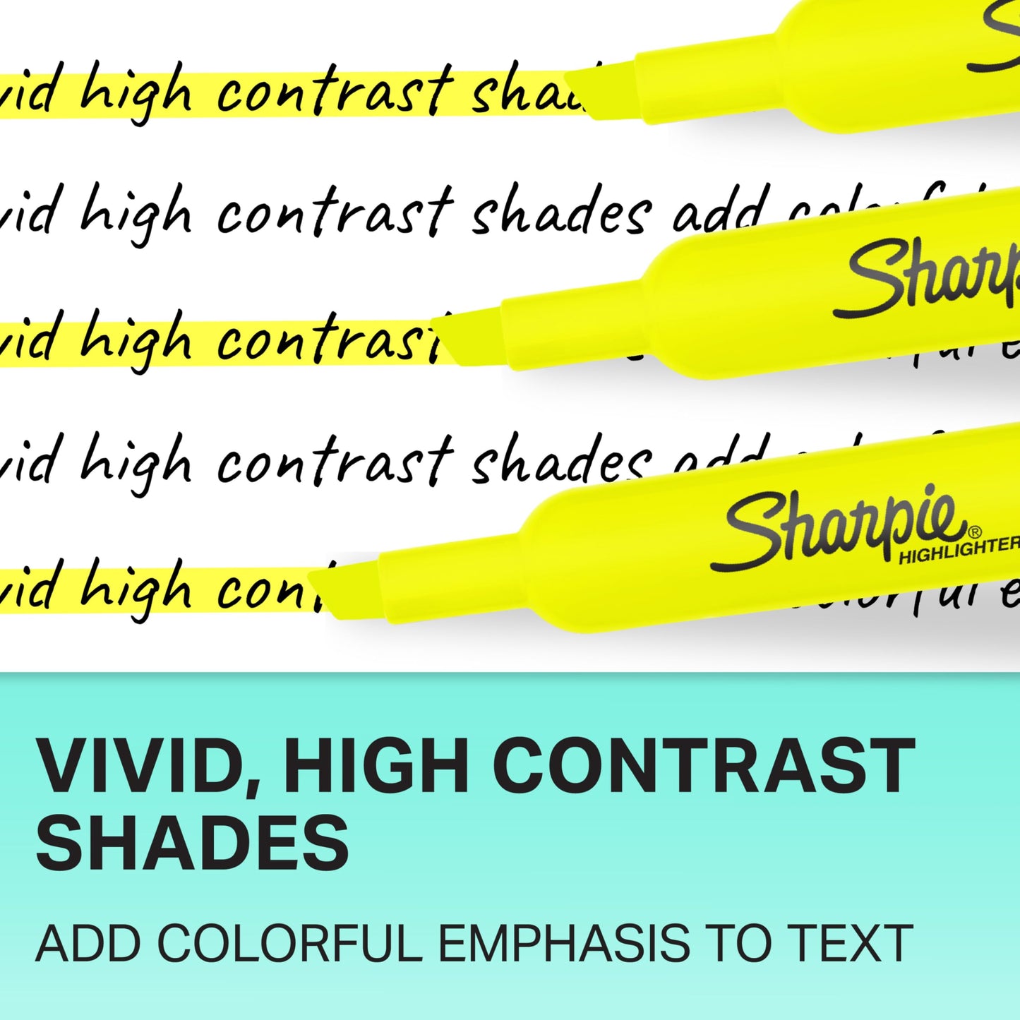 Sharpie Tank Style Highlighters, Chisel Tip, Fluorescent Green, Box of 12