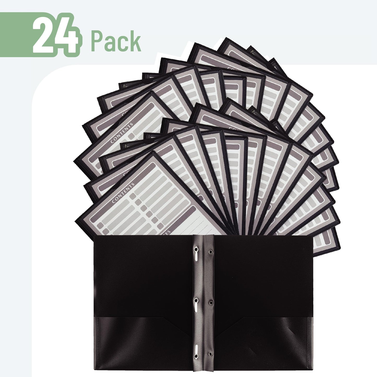 Mr. Pen- Plastic Folders with Pockets and Prongs, 24 Pack, Letter Size