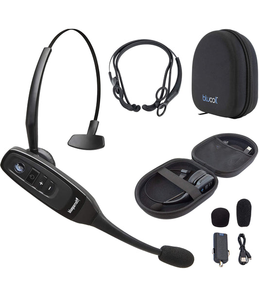 BlueParrott C400-XT Voice-Controlled Bluetooth Headset - Industry Leading Sound with Long Wireless Range, Noise-Cancelling - Compatible with iOS…
