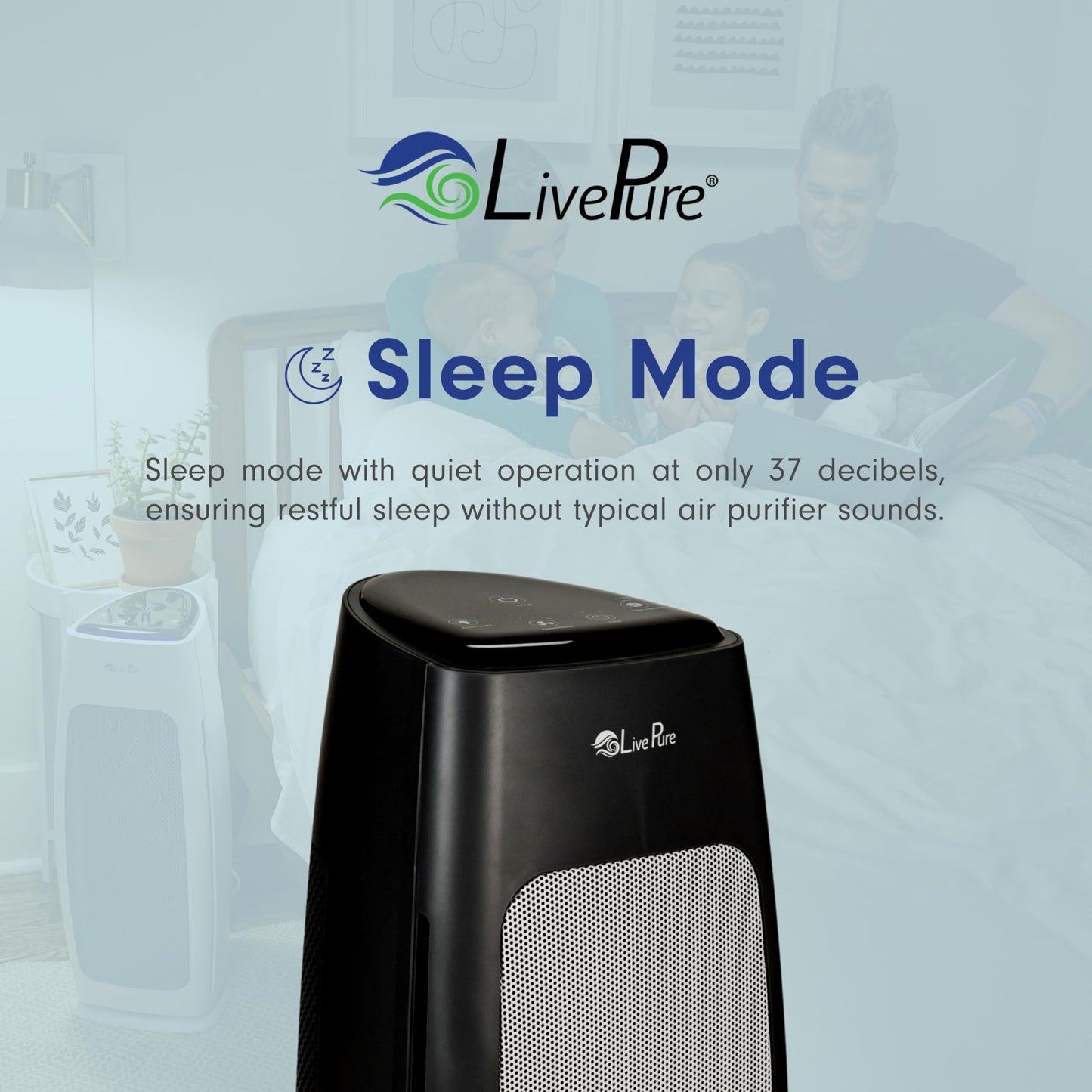 LivePure LP270TH Sierra Series True HEPA Tall Tower Air Purifier, Air Purifiers for Home, Odors, Allergens, Smoke, Dust, VOC's. HEPA Air Purifiers