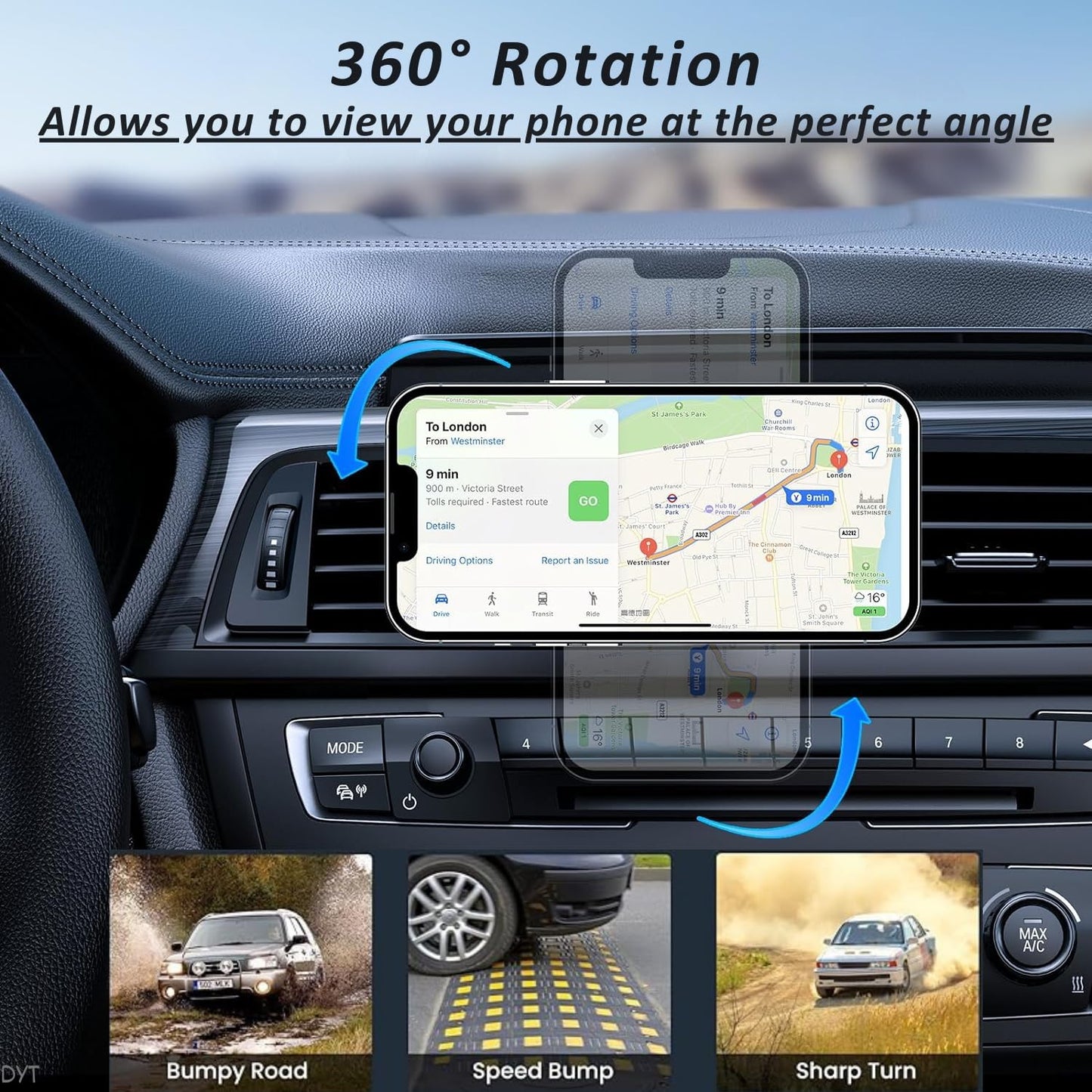 Phone Holders for Your Car Magsafe car Mount?20 Super Magnets? Magnetic Phone Holder for Car?360° Rotation? Hands Free Car Phone Holder Fit iPhone 15