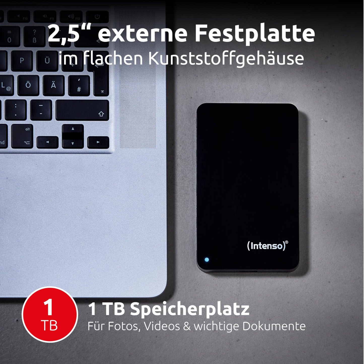 1TB Intenso USB3.0 Memory Case 2.5-inch Slim Portable Hard Drive