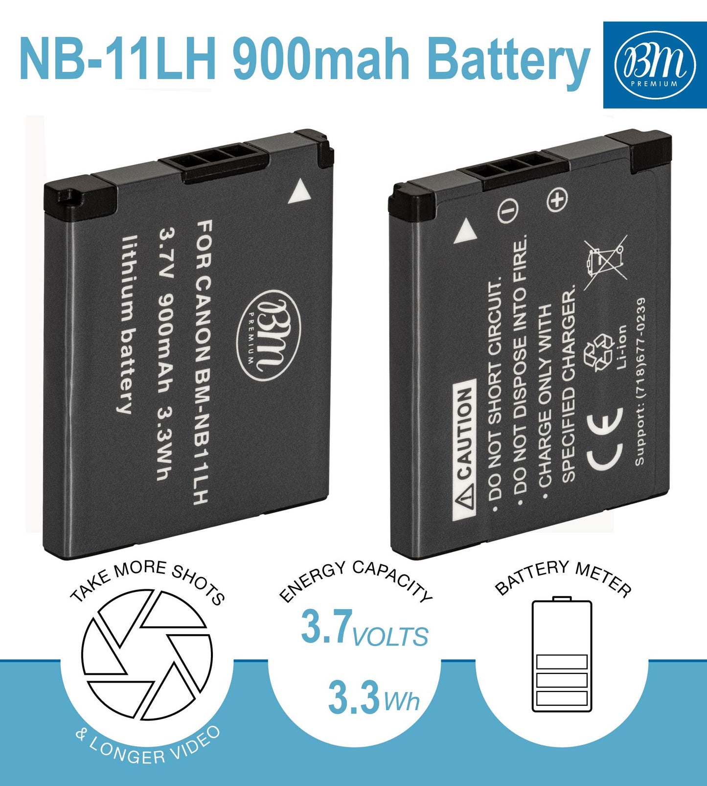 BM 2 NB-11LH Batteries and Dual Battery Charger for Canon Elph 135, Elph 140, Elph 150, Elph 160, Elph 170, Elph 180, Elph 190, Elph 320 HS, Elph 340