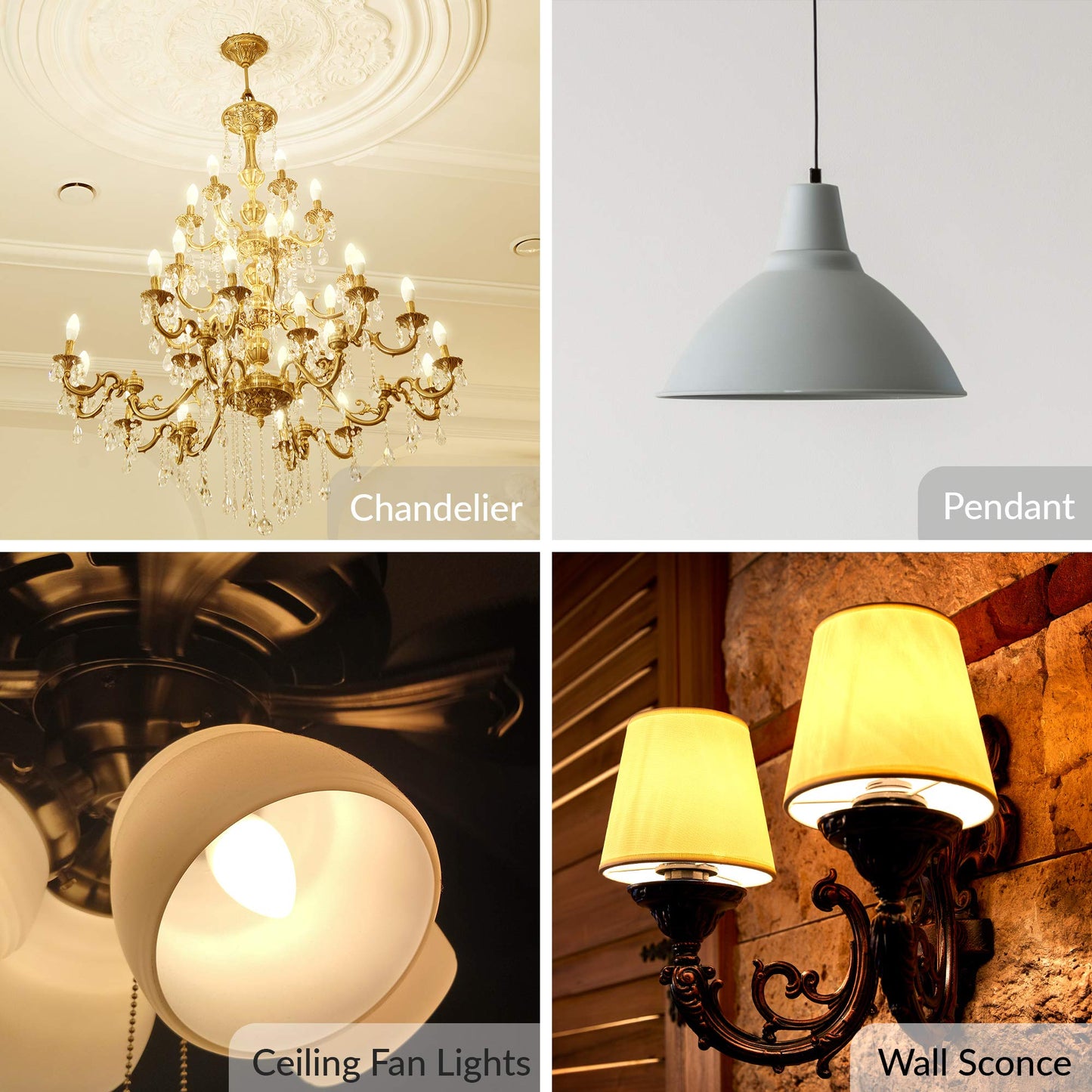 Simba Lighting LED B11 C37 5W Candelabra Light Bulb E12 Base, 2700K, 6 Pack