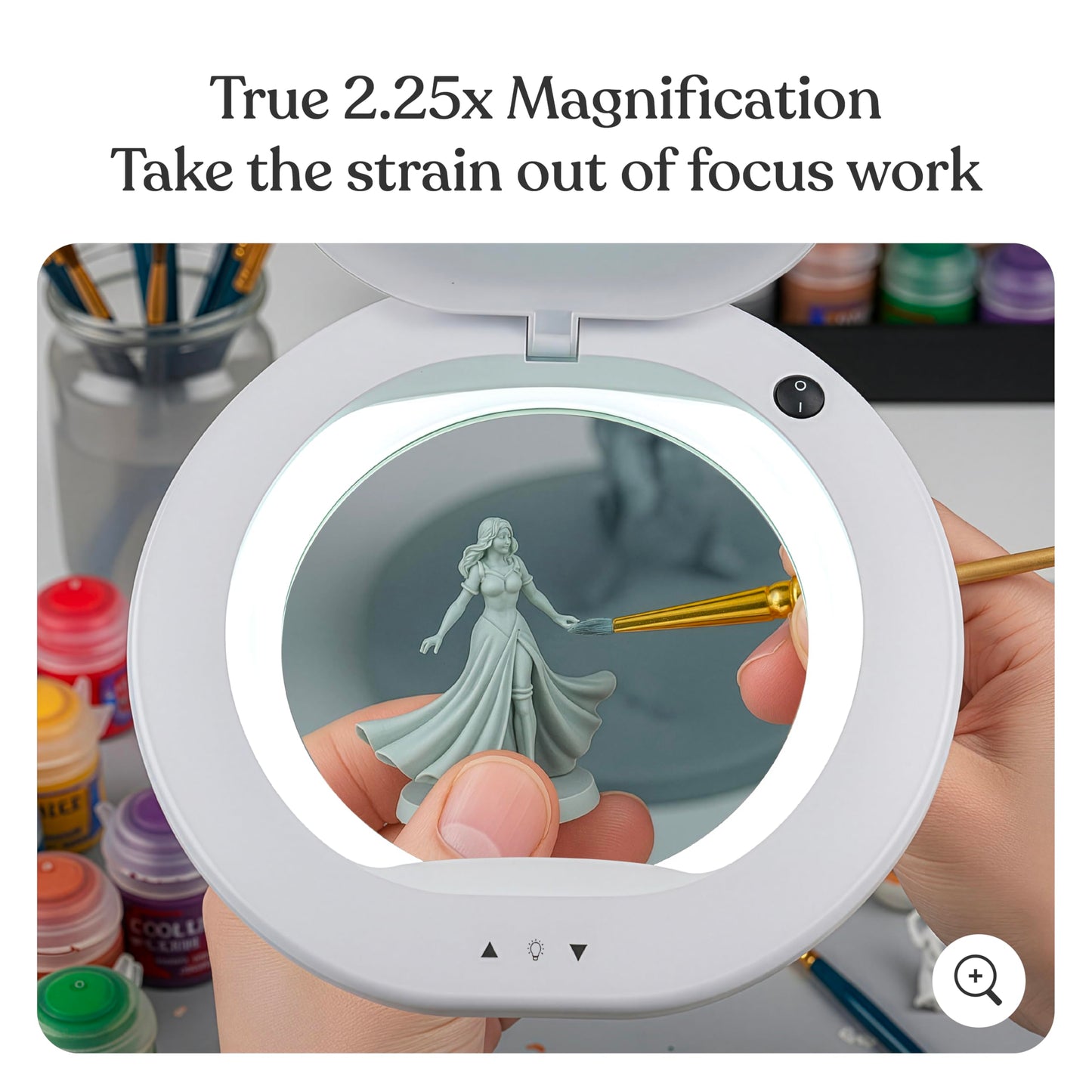 Brightech LightView Pro XL Magnifying Desk Lamp with Clamp, Adjustable Magnifying Glass with LED Light for Crafts, Reading, Close Work, Dimmable Light