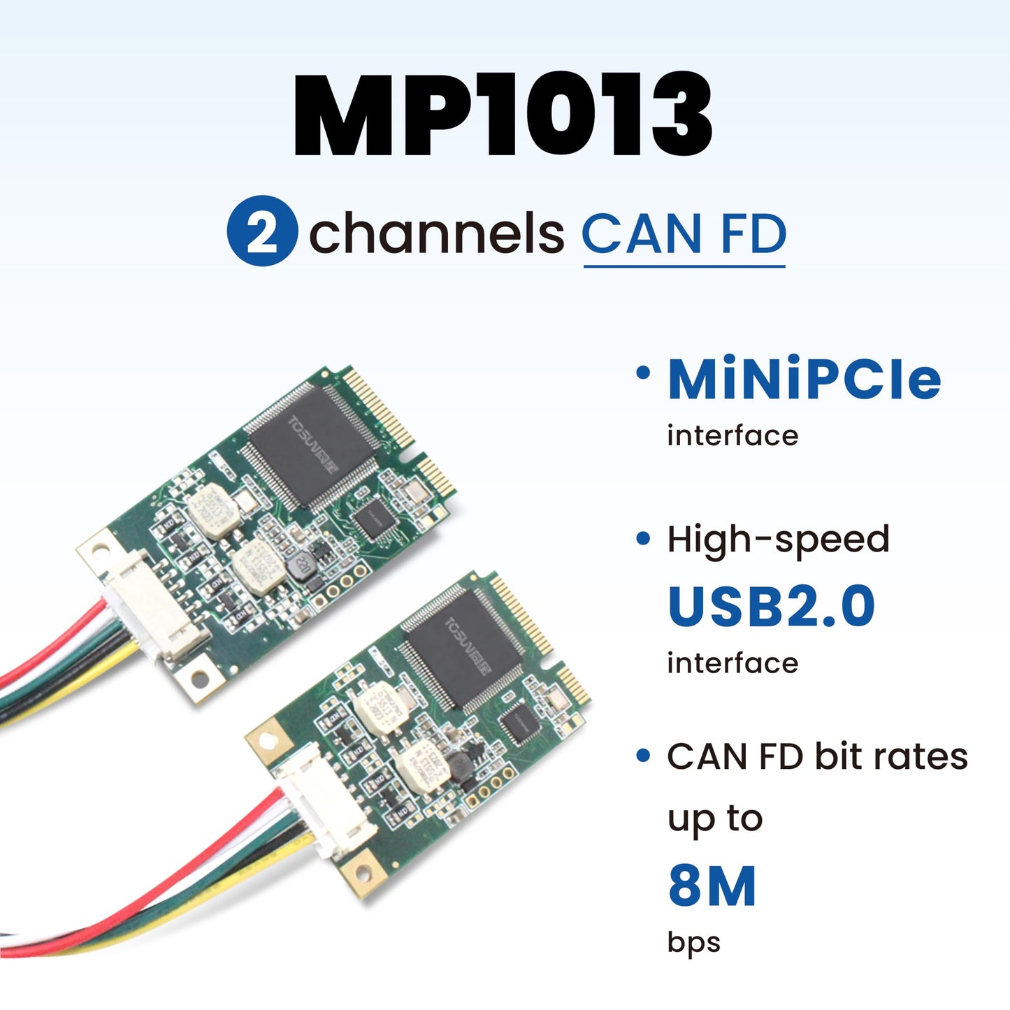 TOSUN Technology - Auto Grade - 2 CH CAN FD to mini PCie Adapter