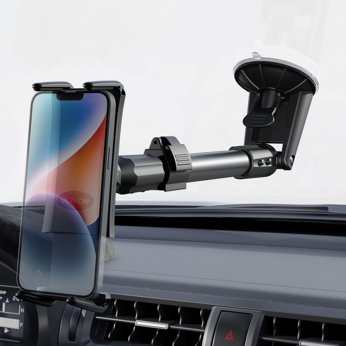 ARKON Mounts Slim-Grip Ultra Windshield Car Phone Mount | Universal Fit Phone Holder | Strong Suction Hold | Arm Extends for Long Dashboards |
