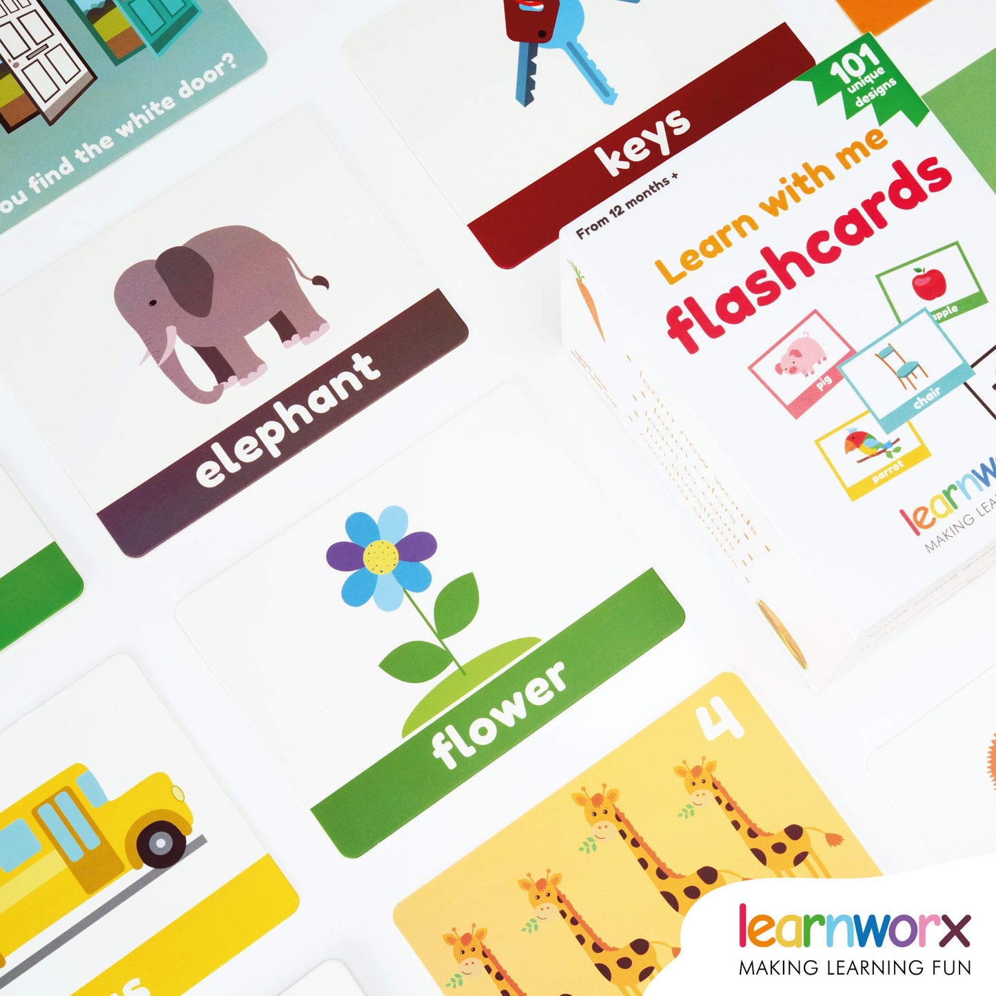 LearnWorx 101 Baby Flash Cards for Toddlers Ages 1–3 – Award-Winning First Words & Numbers Learning Cards, Speech & Play Toy for Preschool Kids