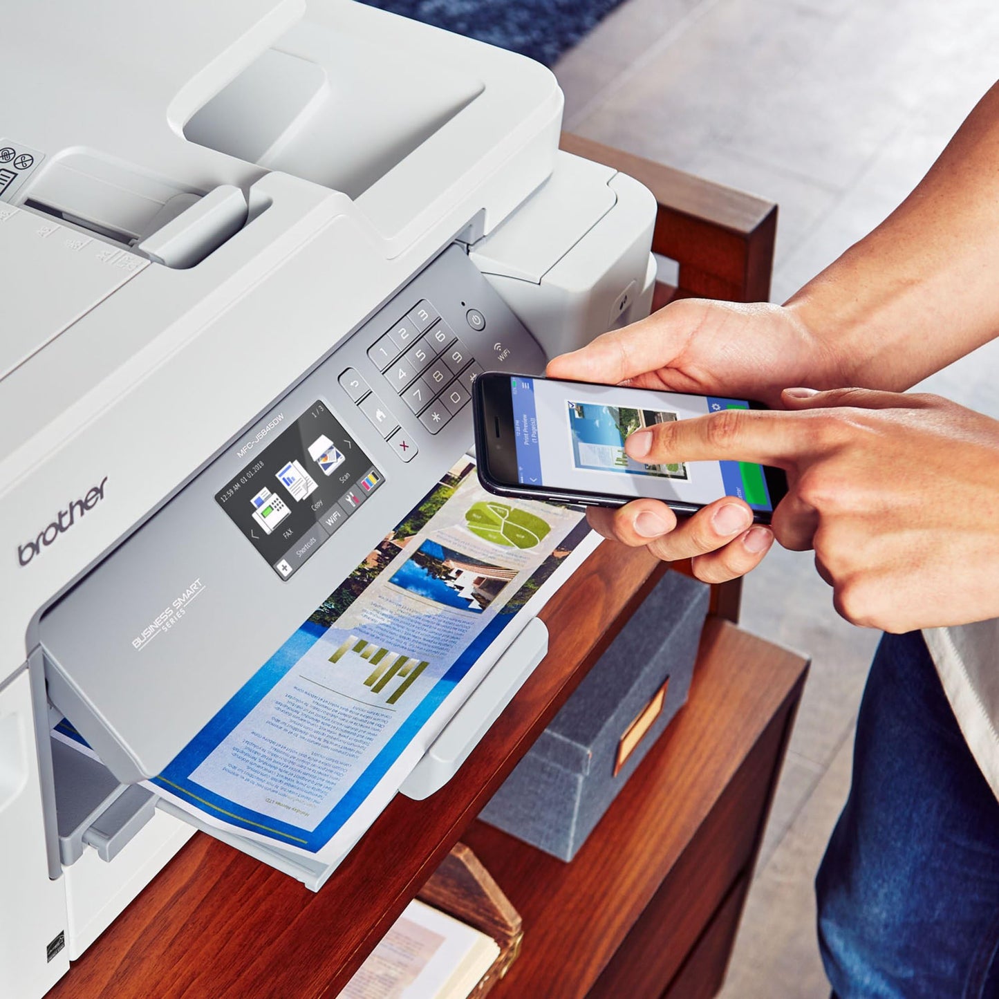 Brother MFC-J5845DW, INKvestment Color Inkjet All-in-One Printer with Wireless, Duplex Printing and Up to 1-Year of Ink In-box, Amazon Dash