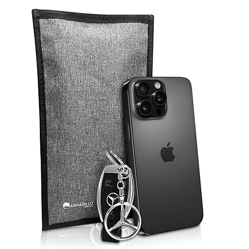 Faraday Pouch for Phone & Car Keys - Signal Blocking Bag - RFID Signal Blocker - Key Fob Protector - Anti-Tracking, Anti-Theft Protection Case Blocks