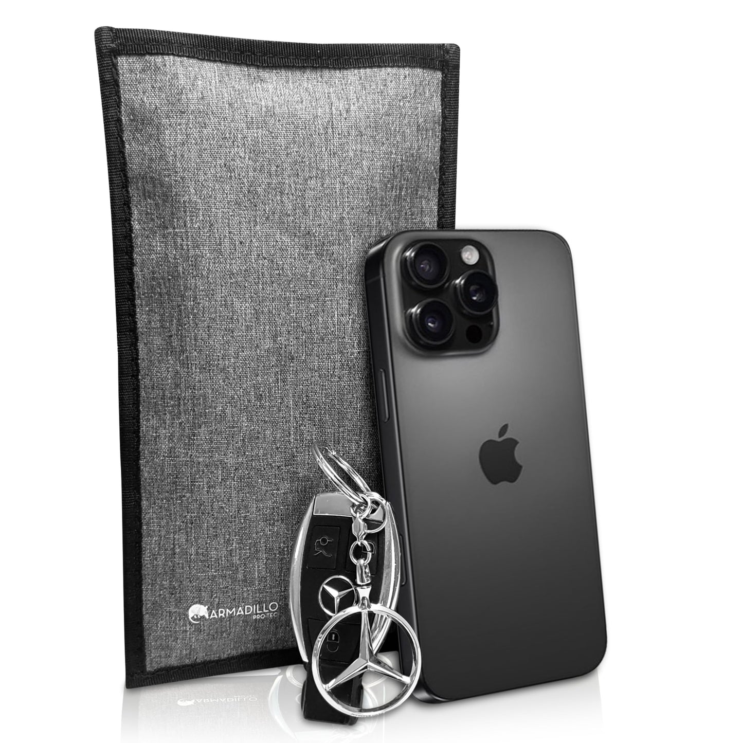 Faraday Pouch for Phone & Car Keys - Signal Blocking Bag - RFID Signal Blocker - Key Fob Protector - Anti-Tracking, Anti-Theft Protection Case Blocks