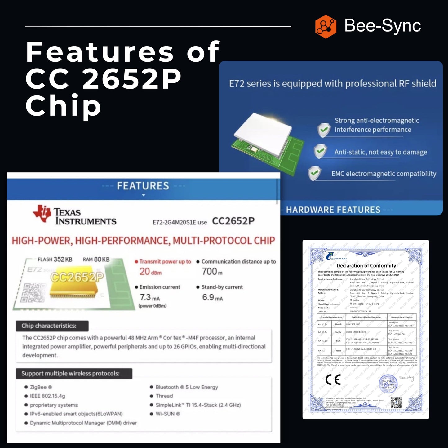 Bee-Sync, Zigbee 3.0 USB Dongle Plus Gateway, Universal Zigbee USB Gateway with Antenna for Home Assistant, Smart Home, Open HAB etc, Wireless Zigbee