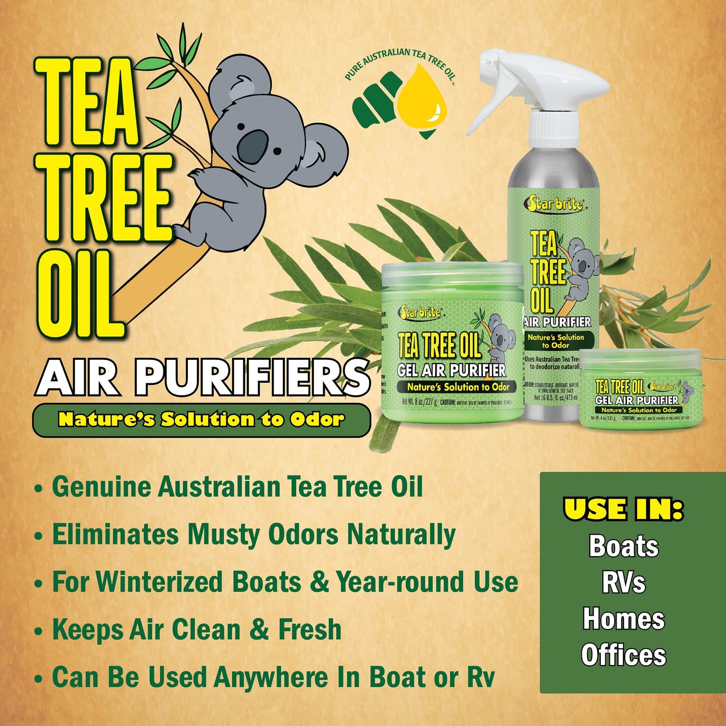 STAR BRITE Tea Tree Oil Spray - Odor Eliminator