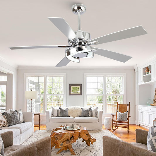 52 Inch Ceiling Fan with Lights and Remote Bedroom LED Ceiling Fan DC Motor