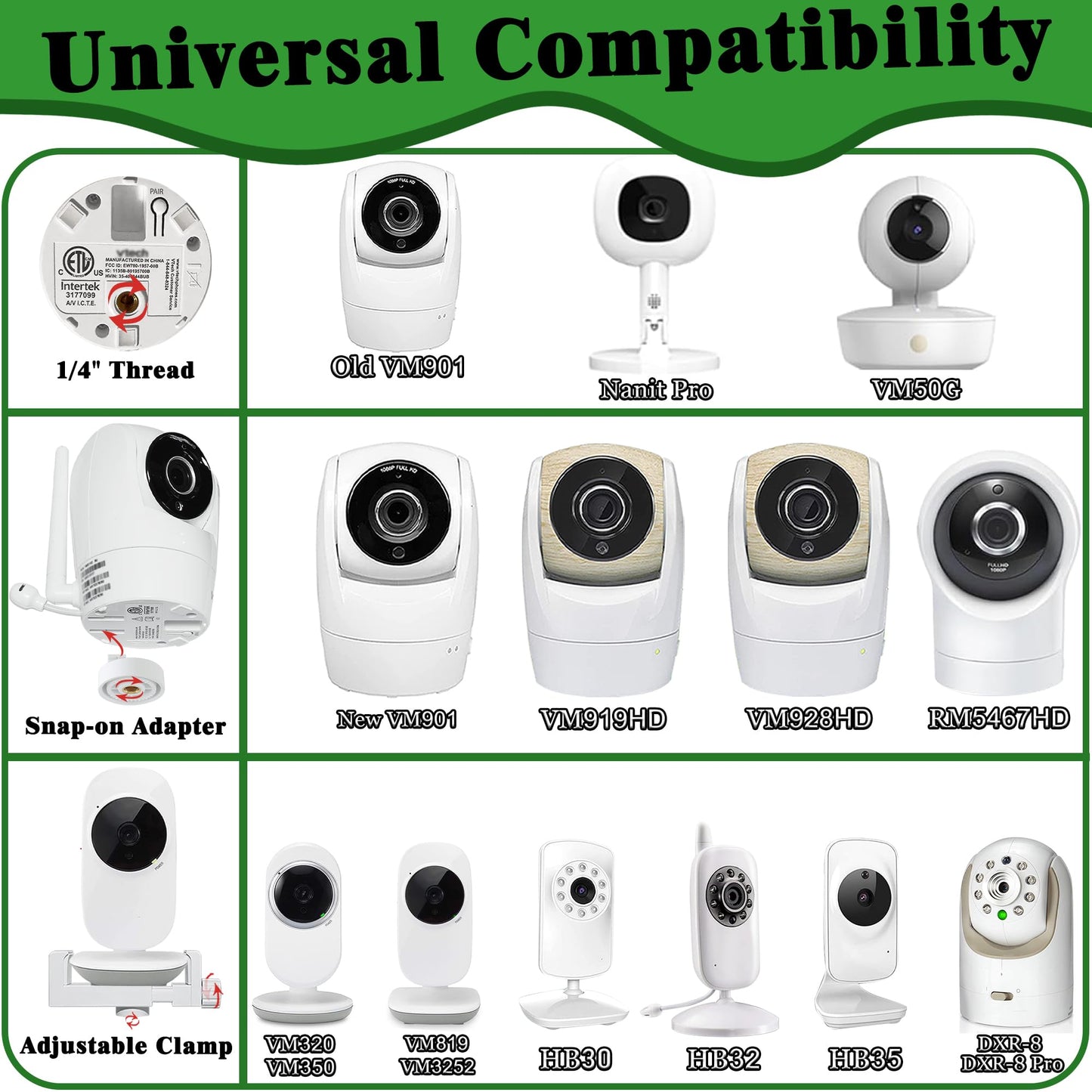 Upgraded Universal Baby Monitor Floor Stand Holder for VTech New VM901, VM928HD, VM5463, VM819, VM919HD Cameras, Stable Silent Base, Height