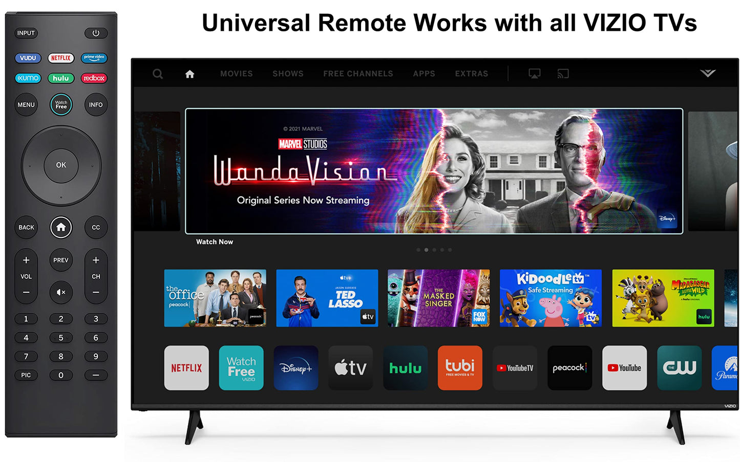 Universal for VIZIO Smart TV Remote Control Replacement XRT140 Compatible with VIZIO All LED LCD HD 4K UHD HDR Smart TVs