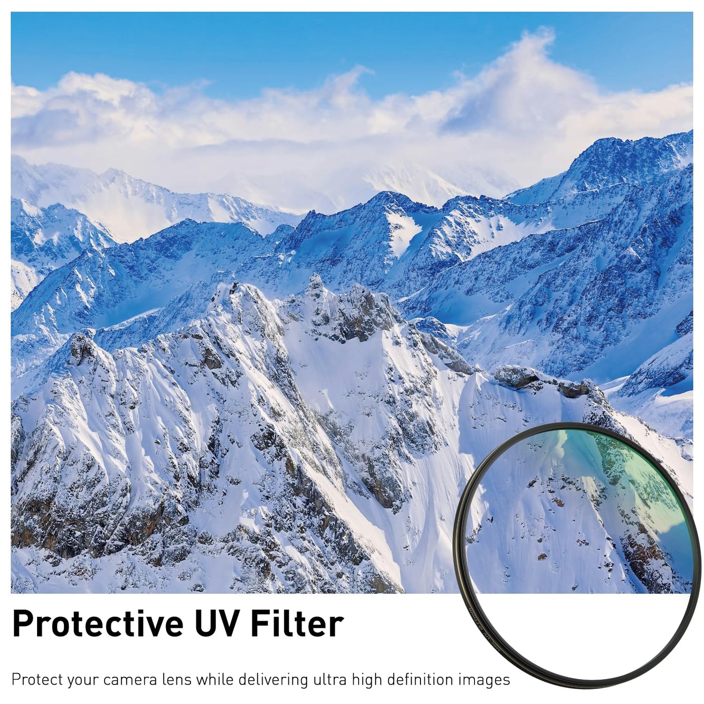 LENSKINS 52mm UV Protective Filter, 28-Layer Multi-Resistant Nano Coated, Ultra Slim, German Optics, Weather-Sealed, HD Clear Glass Ultra Violet
