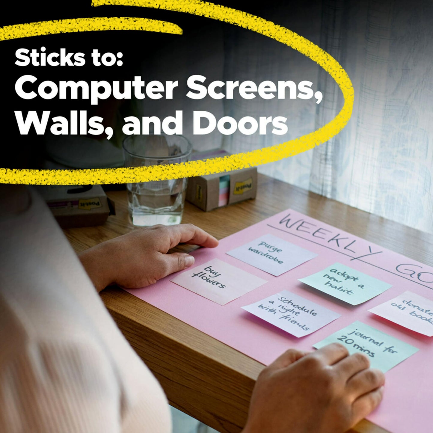 Post-it 100% Recycled Super Sticky Notes, 3 x 3 in, Pastels, 5 Pads