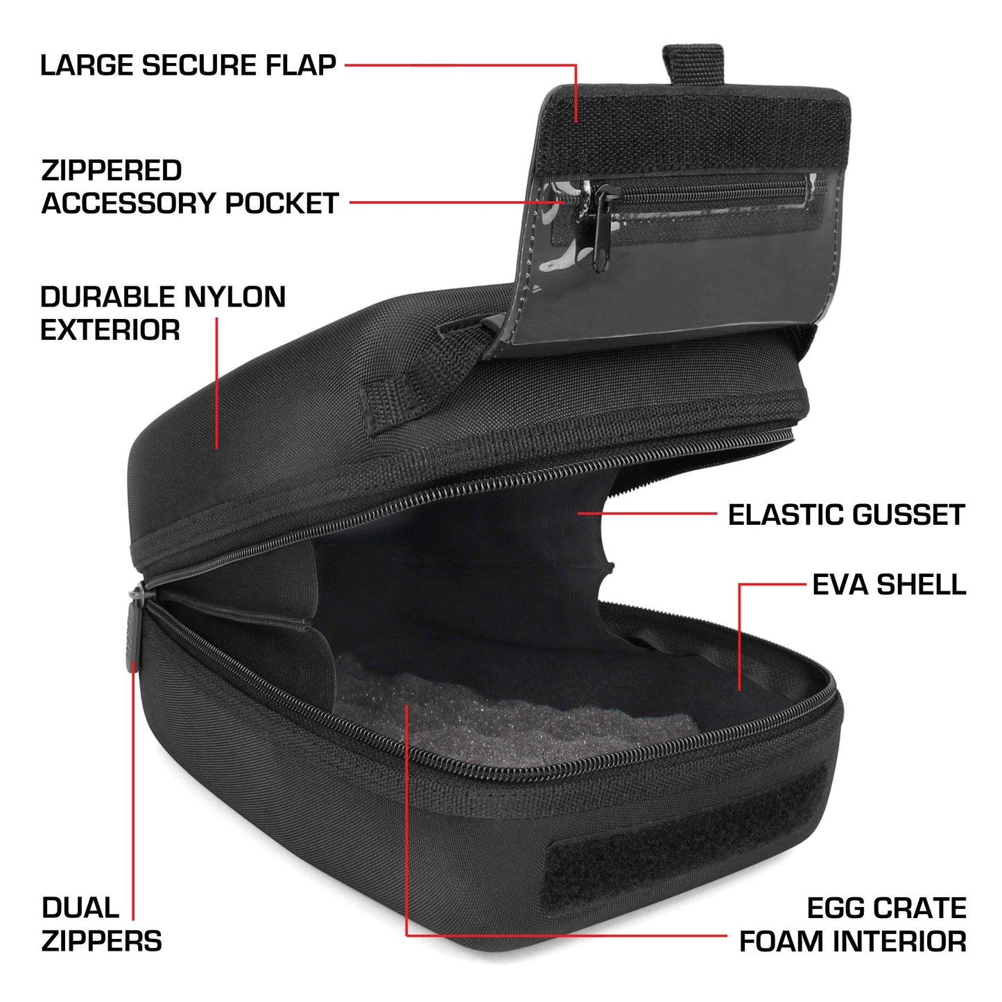 USA Gear Hard Shell Zoom Lens & DSLR Camera Case with Molded EVA Protection, Quick Access Opening and Padded Interior - Compatible with Nikon, Canon