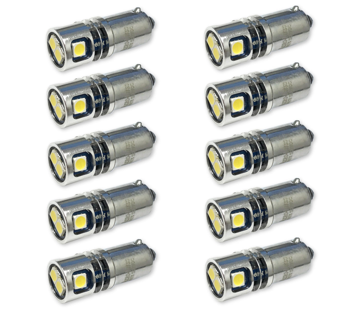 High Output 12/28VDC BA9S T3-1/4 Miniature Bayonet Base LED Replacement Bulb | Replaces Bulbs 12V: 1414 1416 1813 1816 1895 | 28V: 313 1495 1819 1820