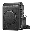 Fintie Protective Case for Fujifilm Instax Mini EVO Camera - Premium Vegan Leather Bag Cover with Removable Adjustable Strap, Vintage Black