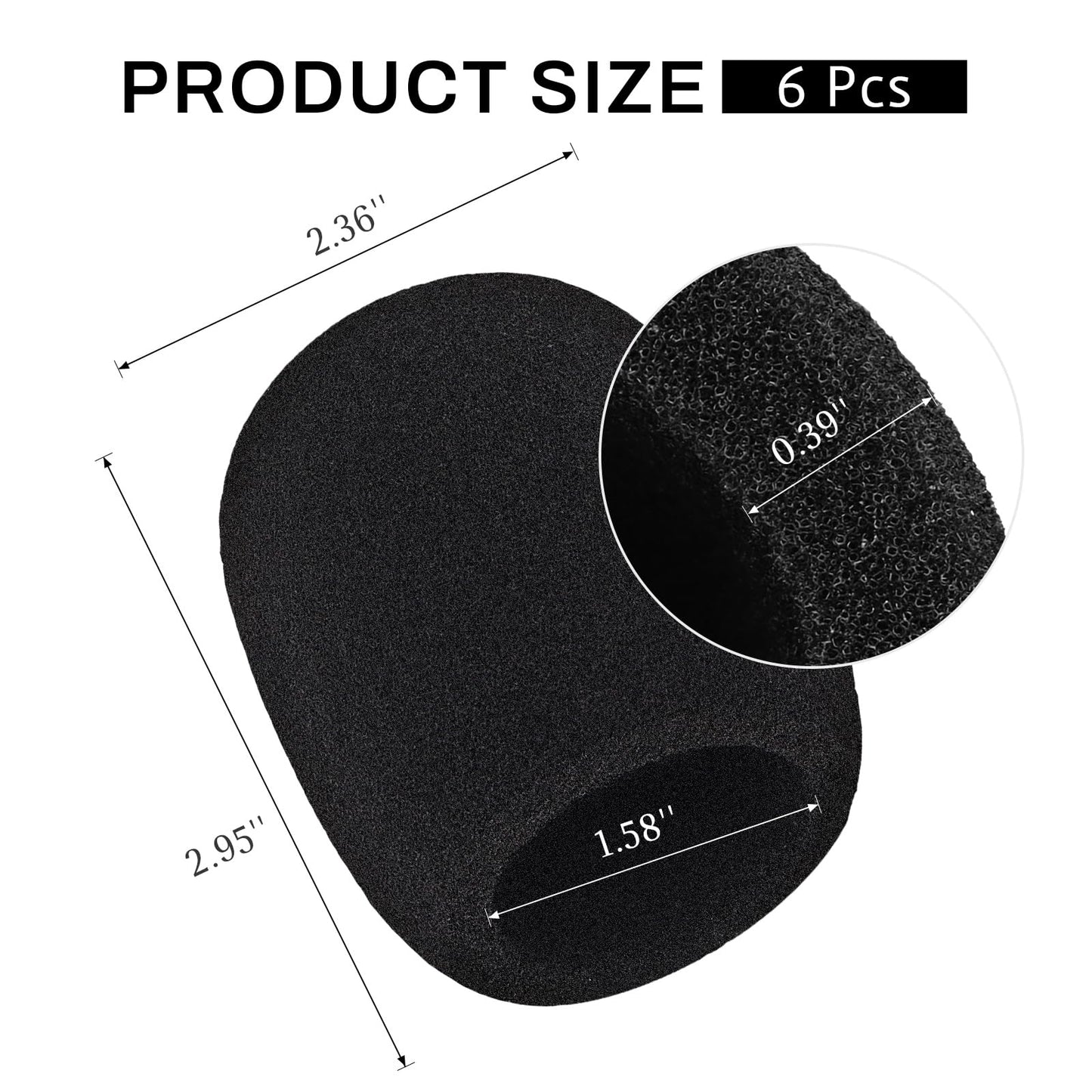 Microphone Cover, 6 Pcs Microphone Windscreen, Foam Mic Cover Suitable for SM58, E835 and Most Standard Handheld Mic
