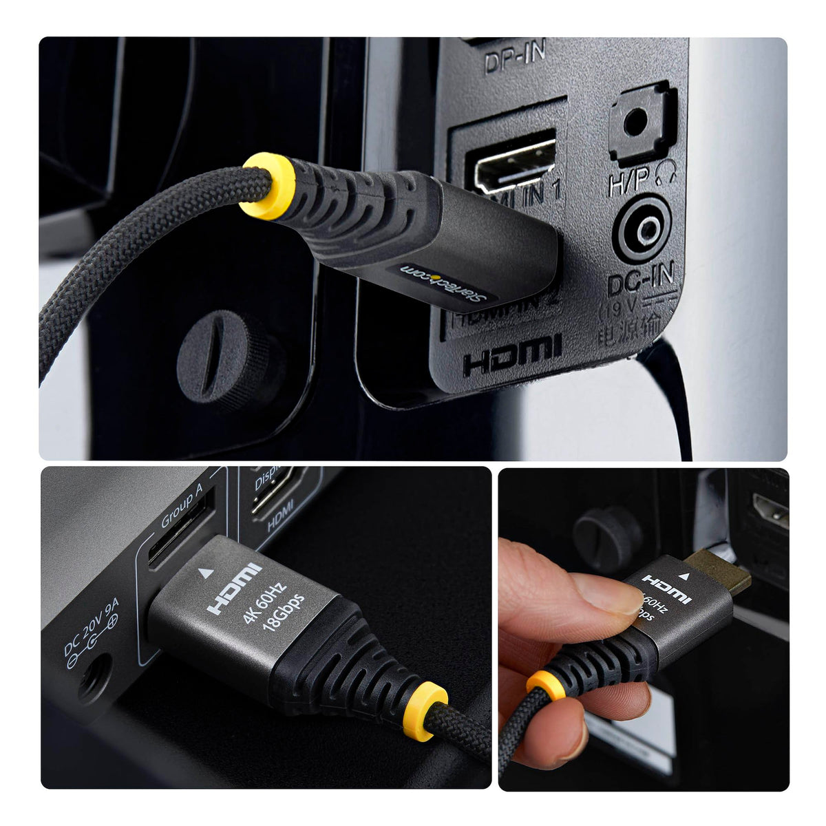 StarTech 6ft (1.8m) Premium Certified High Speed HDMI Cable, Ultra Flexible HDMI Cable, 4K 60Hz/1440p 144Hz w/HDR10/ARC, 18Gbps, High Flex Braided HDMI Cord