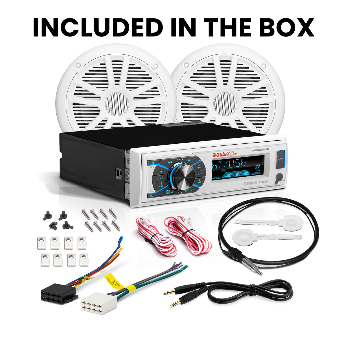 BOSS Audio Systems MCK632WB.6 Marine Bluetooth Stereo and 6.5 Inch Speakers