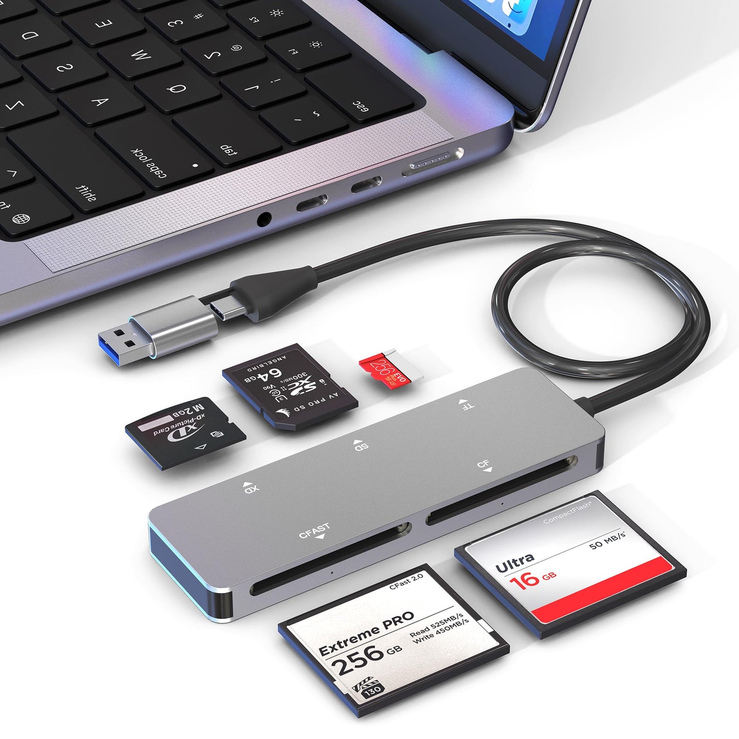 CFast Card Reader 5Gbps - USB 3.0 USB C CFast 2.0 Card Reader Aluminum C Fast Memory Card Adapter for SanDisk, Lexar, Transcend, Sony Card, Read