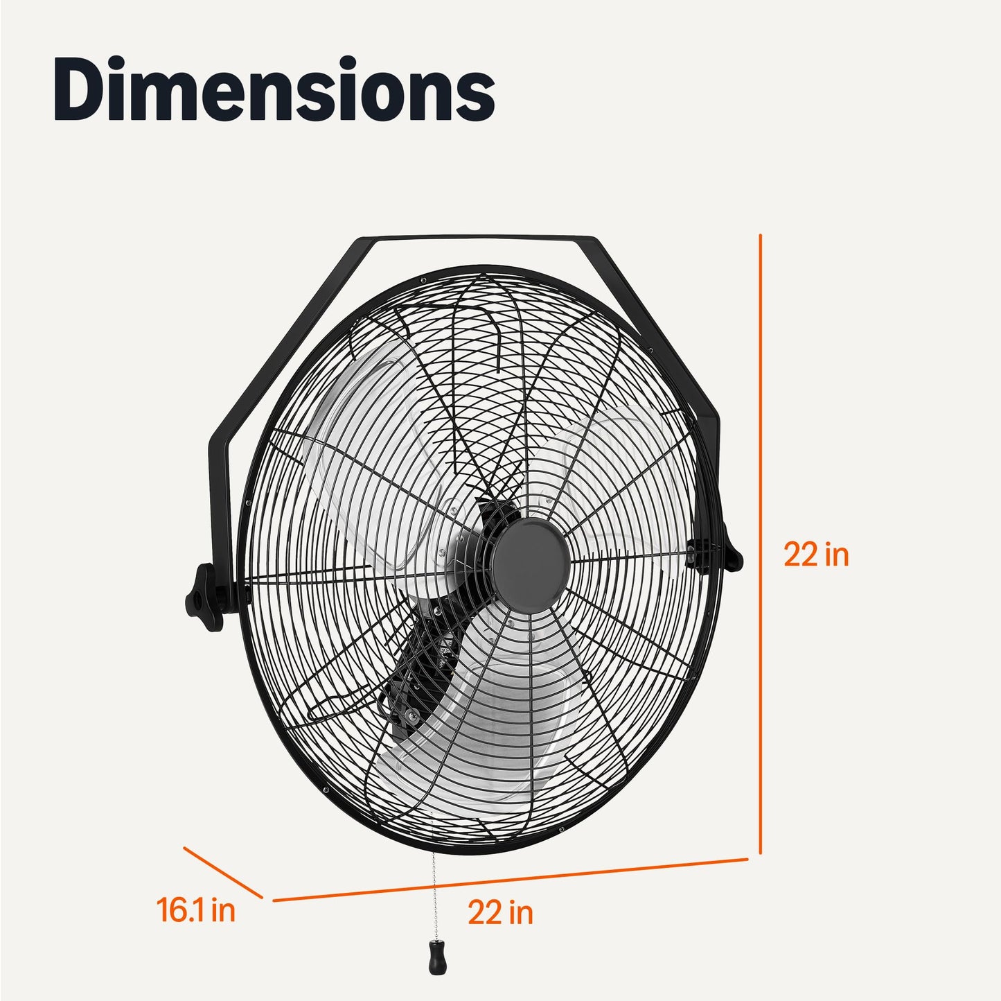 Amazon Basics 18" Indoor Wall-Mounted Industrial Fan with Three Speeds, High CFM, Heavy-Duty Metal Blades, Tilt Head, for Commercial Use, Warehouse