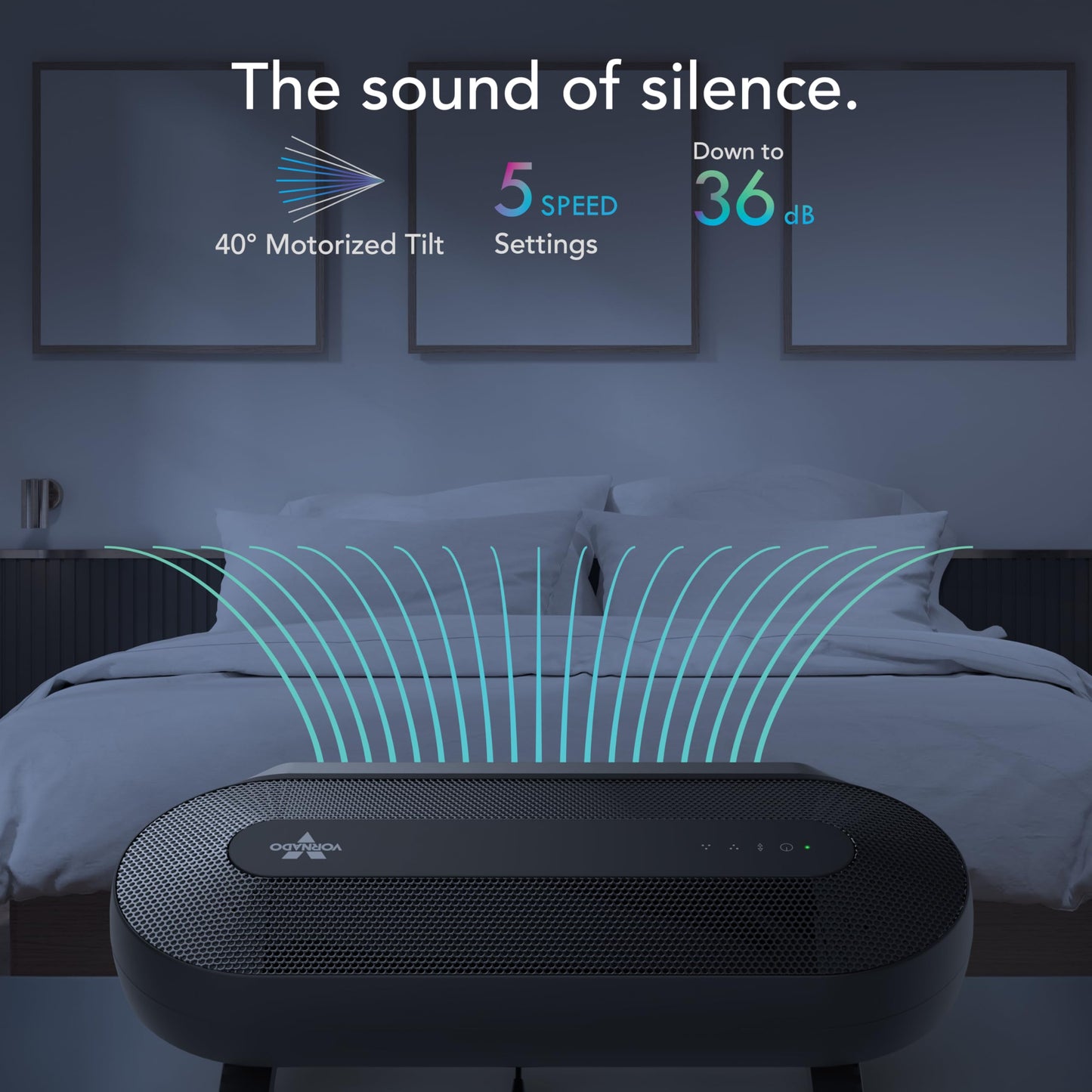 Vornado AXL Low-Profile Airwave® Oscillating Fan with Remote Control, 5 Quiet Speeds, 40° Motorized Tilt, Energy Efficient Brushless DC Motors, Fan