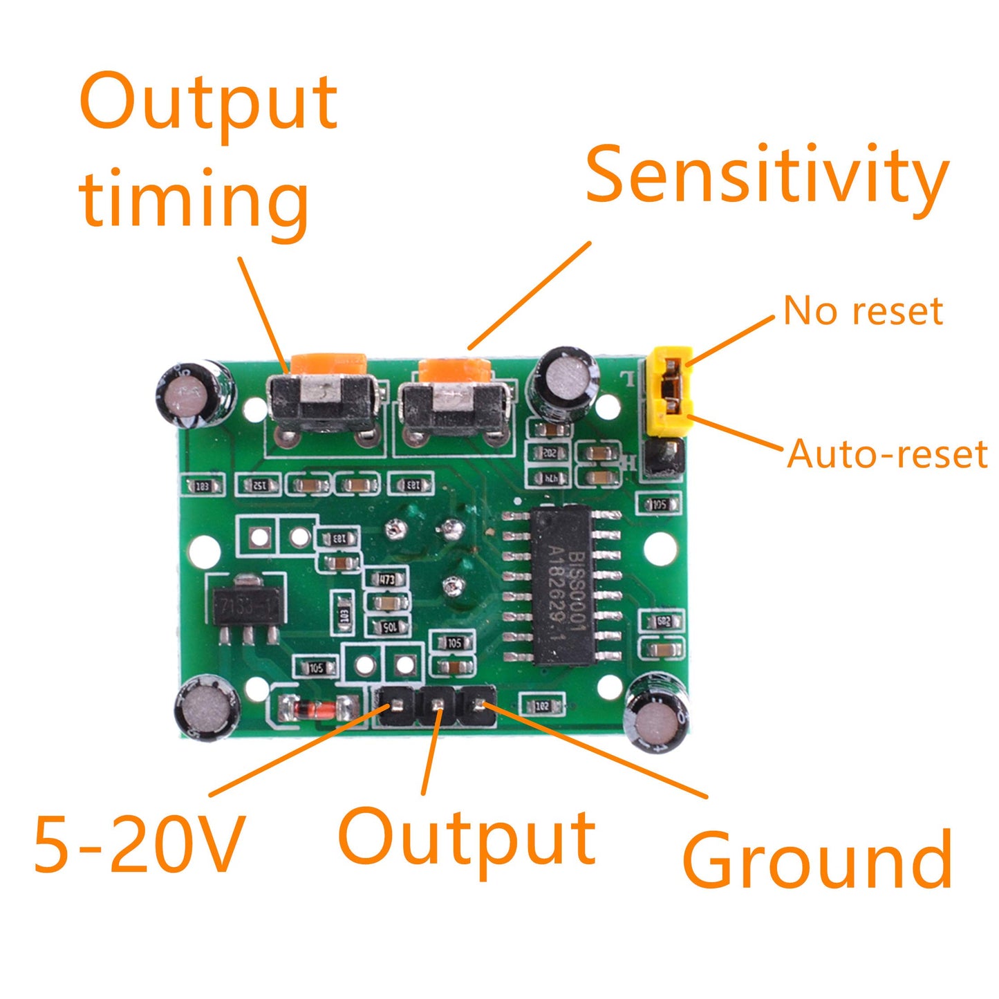 Oiyagai 5 Pack HC-SR501 PIR Motion Sensor Module, Human Body Infrared Detector for Arduino Raspberry Pi Smart Home Automation Projects